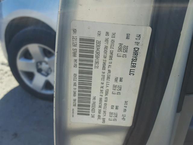 2B3KA43R58H196131 - 2008 DODGE CHARGER GRAY photo 10