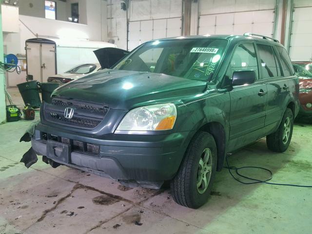 2HKYF184X4H528426 - 2004 HONDA PILOT EX BLUE photo 2