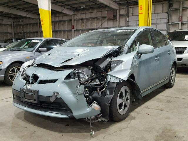 JTDKN3DU5C1483718 - 2012 TOYOTA PRIUS TEAL photo 2