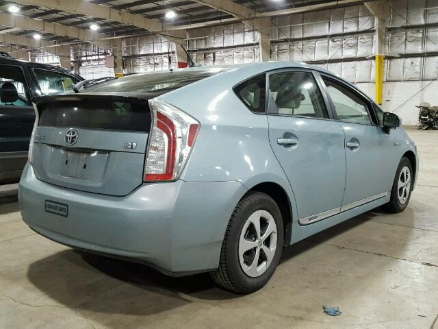 JTDKN3DU5C1483718 - 2012 TOYOTA PRIUS TEAL photo 4