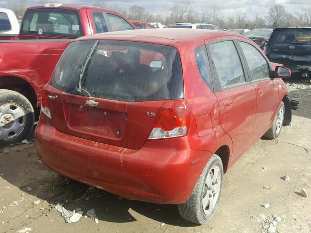 KL1TD66638B266538 - 2008 CHEVROLET AVEO BASE MAROON photo 4