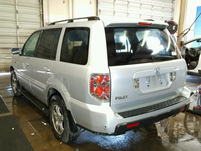 5FNYF28666B007941 - 2006 HONDA PILOT EX SILVER photo 3