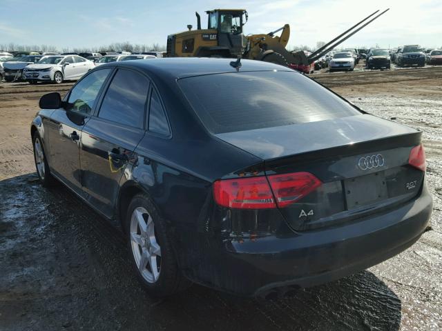 WAULF78K49N035518 - 2009 AUDI A4 2.0T QU BLACK photo 3