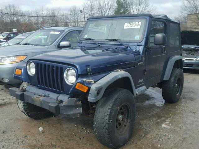 1J4FA49S64P803504 - 2004 JEEP WRANGLER / BLUE photo 2