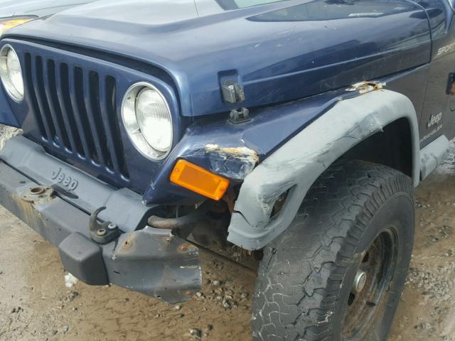 1J4FA49S64P803504 - 2004 JEEP WRANGLER / BLUE photo 9