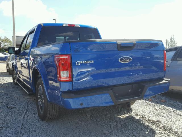 1FTEW1CP7GFB74965 - 2016 FORD F150 SUPER BLUE photo 3