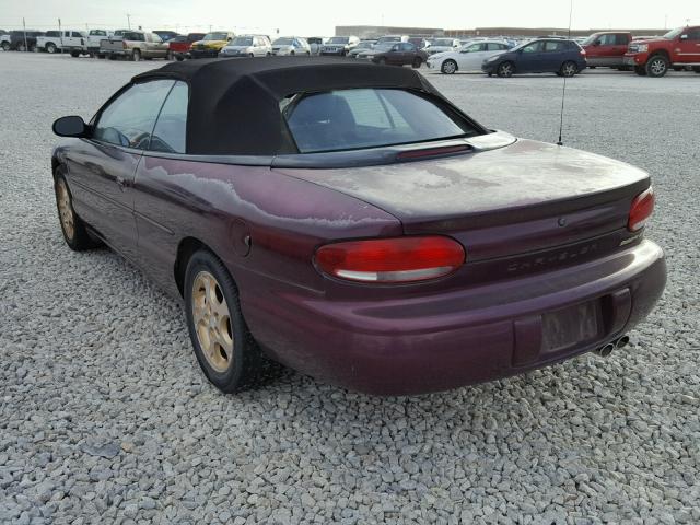 3C3EL55H3WT330529 - 1998 CHRYSLER SEBRING JX PURPLE photo 3