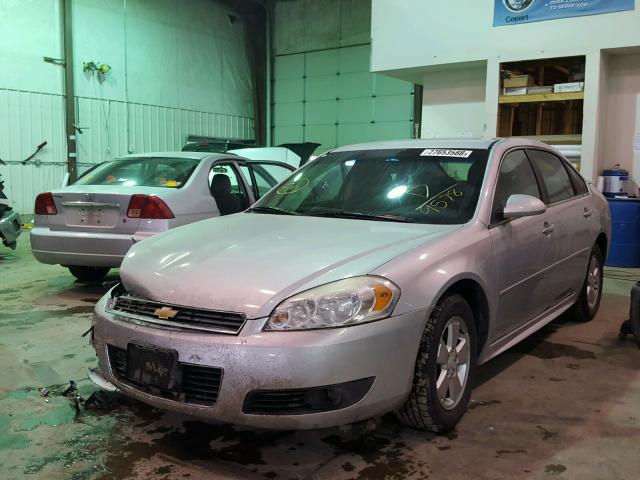 2G1WB5EK1A1139578 - 2010 CHEVROLET IMPALA LT SILVER photo 2