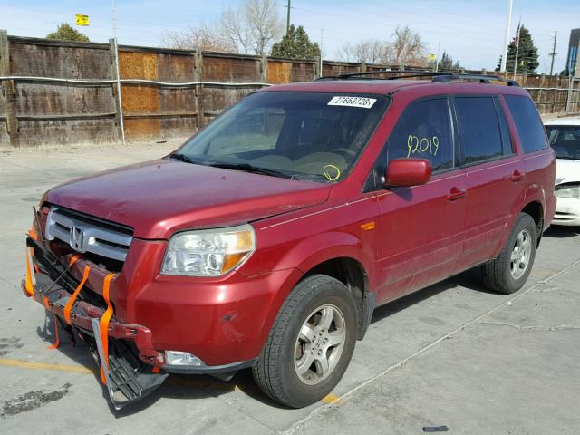 2HKYF18506H519195 - 2006 HONDA PILOT EX MAROON photo 2