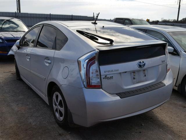 JTDKN3DU3D5550598 - 2013 TOYOTA PRIUS SILVER photo 3