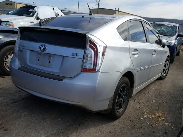 JTDKN3DU3D5550598 - 2013 TOYOTA PRIUS SILVER photo 4