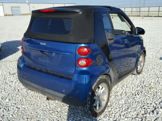 WMEEK31X19K252923 - 2009 SMART FORTWO PAS BLUE photo 4