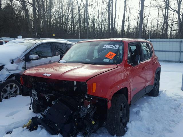 ZACCJAAB6HPF88184 - 2017 JEEP RENEGADE S RED photo 2