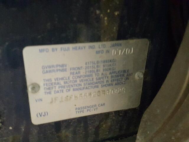 JF1SF65542G730329 - 2002 SUBARU FORESTER S 蓝色 照片 10