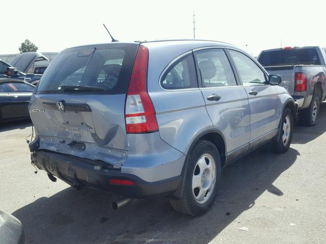 3CZRE38398G704711 - 2008 HONDA CR-V LX BLUE photo 4