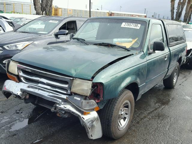 1FTYR10C4XPC00437 - 1999 FORD RANGER GREEN photo 2