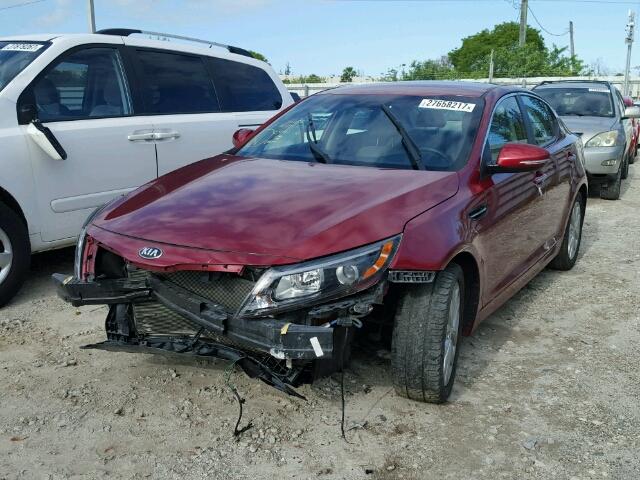 5XXGM4A79EG341215 - 2014 KIA OPTIMA LX RED photo 2