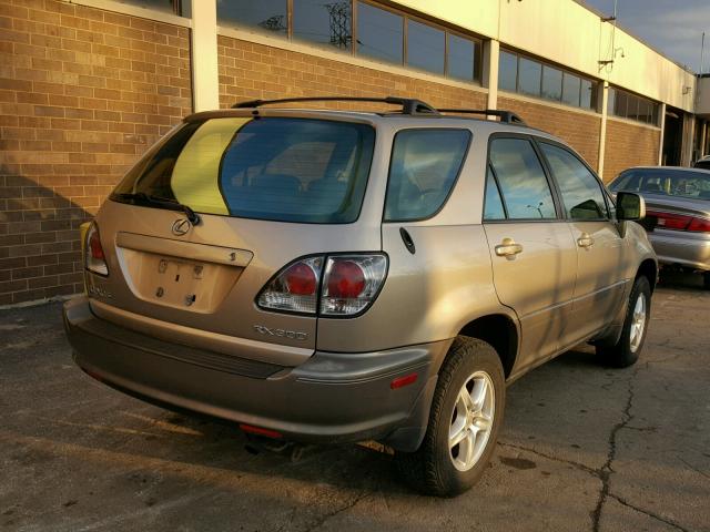 JTJHF10U210220670 - 2001 LEXUS RX 300 BEIGE photo 4