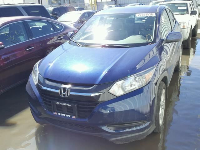 3CZRU5H34GM743530 - 2016 HONDA HR-V LX BLUE photo 2