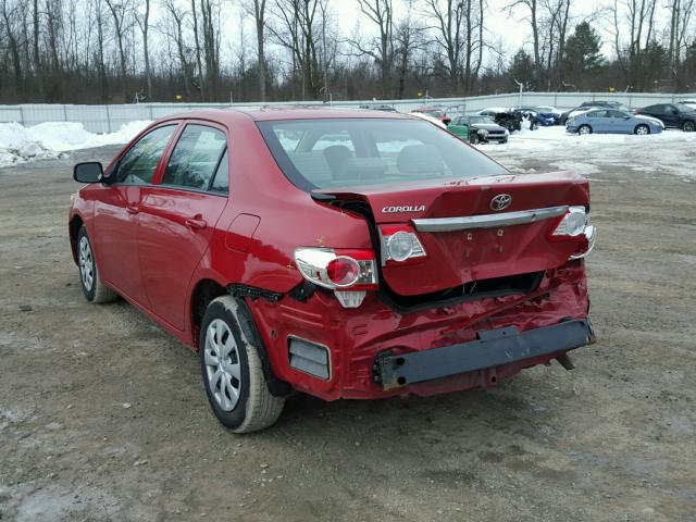 2T1BU4EEXDC973312 - 2013 TOYOTA COROLLA BA RED photo 3