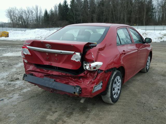 2T1BU4EEXDC973312 - 2013 TOYOTA COROLLA BA RED photo 4