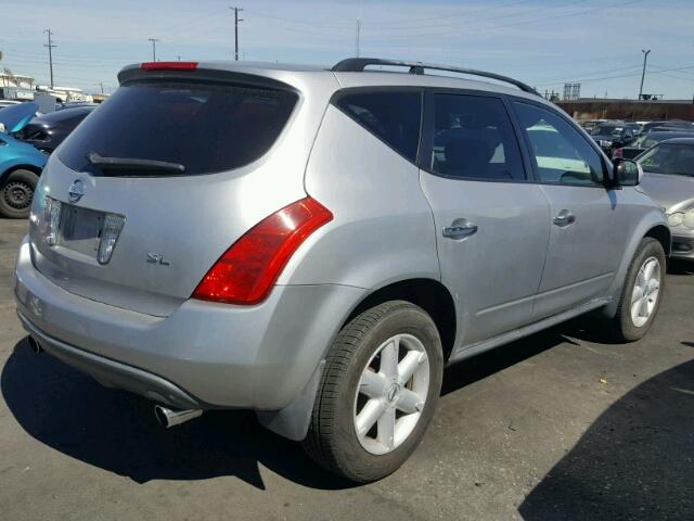 JN8AZ08TX3W114666 - 2003 NISSAN MURANO SL SILVER photo 4