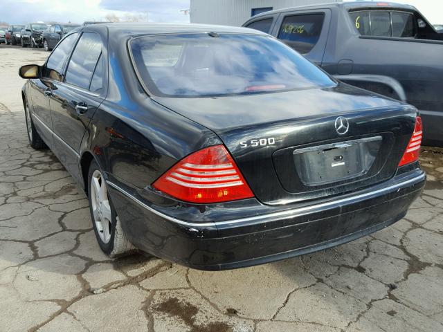 WDBNG75J24A432311 - 2004 MERCEDES-BENZ S 500 BLACK photo 3