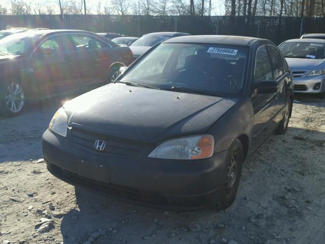 2HGES16221H502649 - 2001 HONDA CIVIC DX BLACK photo 2