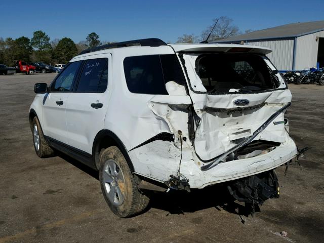 1FM5K7B98DGC83213 - 2013 FORD EXPLORER WHITE photo 3