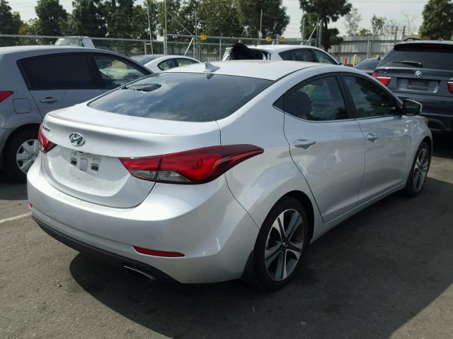 KMHDH4AH3FU380650 - 2015 HYUNDAI ELANTRA SE SILVER photo 4