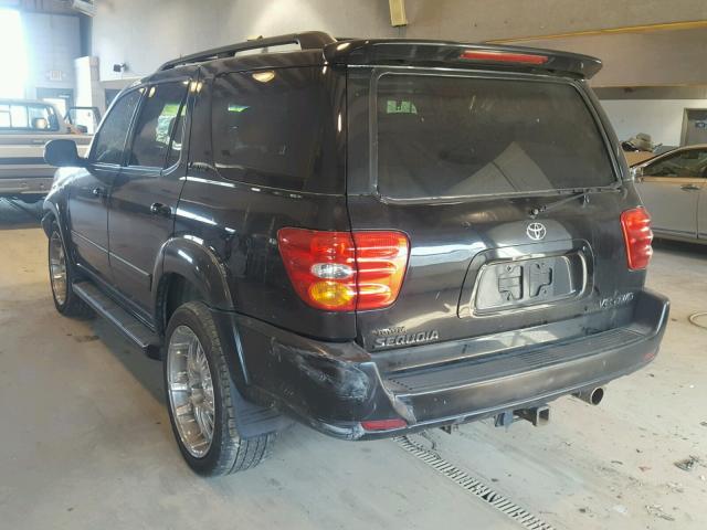 5TDBT48A54S228275 - 2004 TOYOTA SEQUOIA LI BLACK photo 3