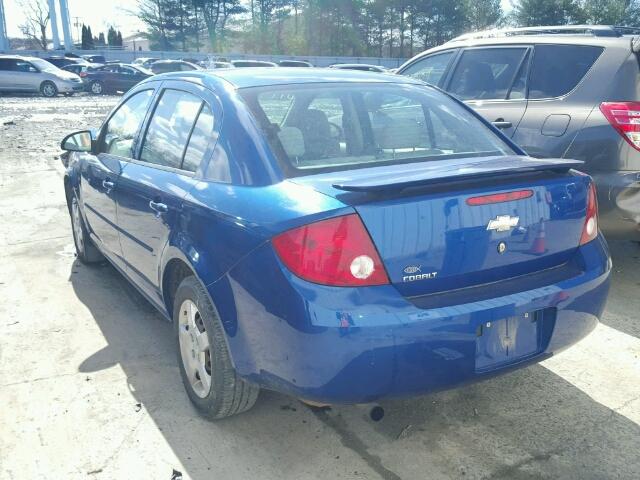 1G1AK52F957559888 - 2005 CHEVROLET COBALT BLUE photo 3