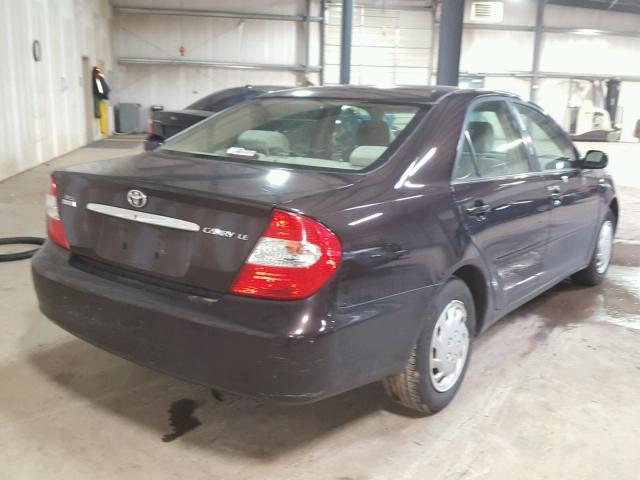 JTDBE32K730160259 - 2003 TOYOTA CAMRY LE BROWN photo 4