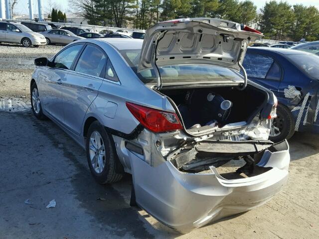 5NPEB4ACXDH587221 - 2013 HYUNDAI SONATA GLS SILVER photo 3