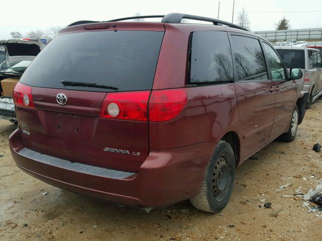 5TDZA23C86S445792 - 2006 TOYOTA SIENNA CE BURGUNDY photo 4