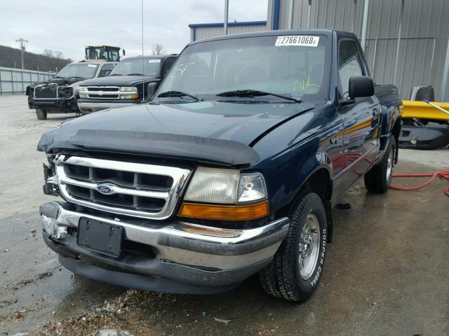 1FTYR10C4WPA73557 - 1998 FORD RANGER GREEN photo 2