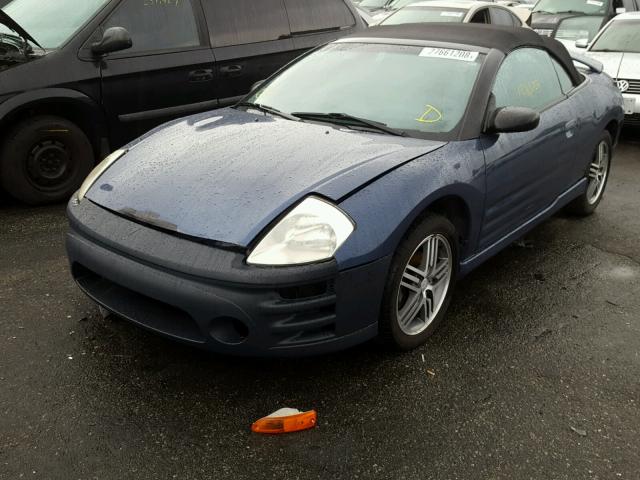 4A3AE75H83E015136 - 2003 MITSUBISHI ECLIPSE SP BLUE photo 2