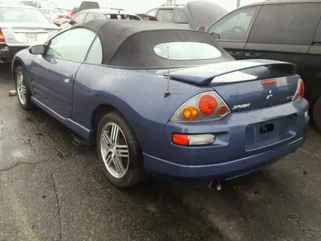 4A3AE75H83E015136 - 2003 MITSUBISHI ECLIPSE SP BLUE photo 3