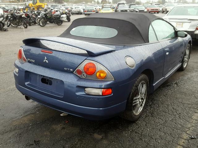 4A3AE75H83E015136 - 2003 MITSUBISHI ECLIPSE SP BLUE photo 4