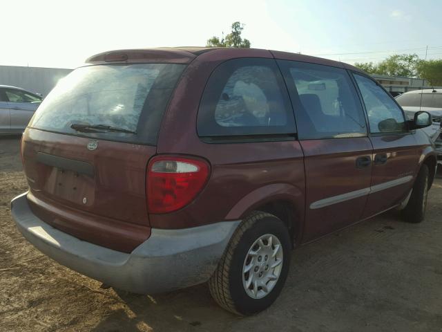 1C4GJ25B51B186500 - 2001 CHRYSLER VOYAGER BURGUNDY photo 4