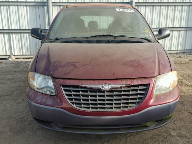 1C4GJ25B51B186500 - 2001 CHRYSLER VOYAGER BURGUNDY photo 9