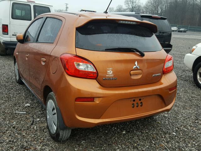 ML32A3HJ2HH014728 - 2017 MITSUBISHI MIRAGE ES ORANGE photo 3