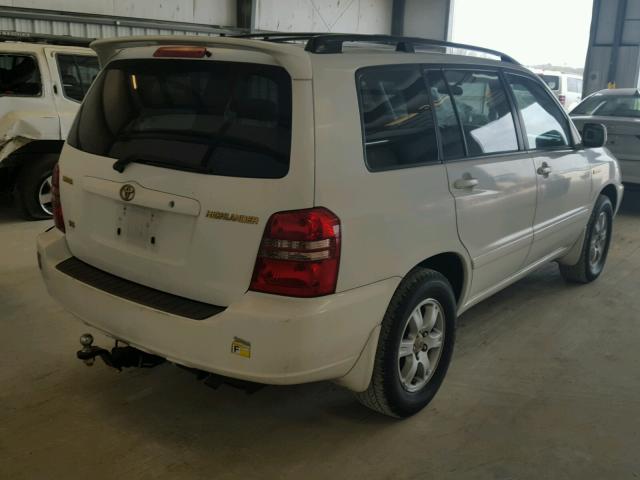 JTEGF21A310007327 - 2001 TOYOTA HIGHLANDER WHITE photo 4