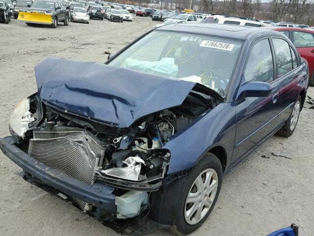 2HGES26883H563551 - 2003 HONDA CIVIC EX BLUE photo 2