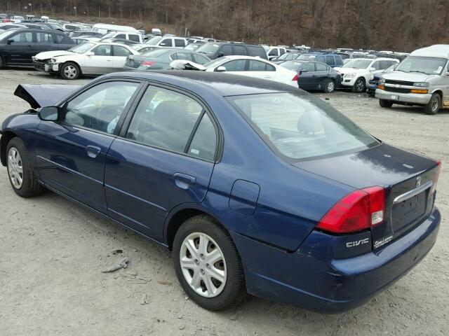 2HGES26883H563551 - 2003 HONDA CIVIC EX BLUE photo 3