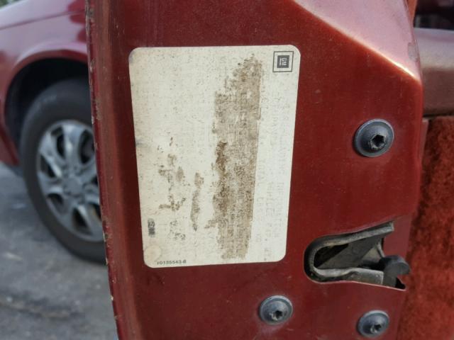 1G3AL54N1N6366066 - 1992 OLDSMOBILE CUTLASS CI MAROON photo 10