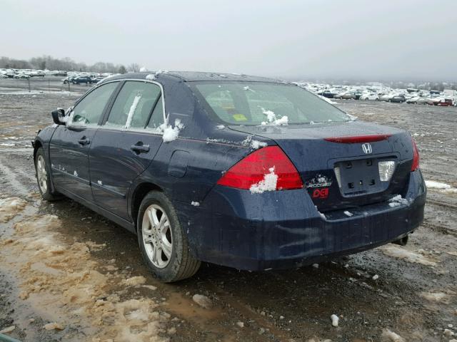 1HGCM56317A011966 - 2007 HONDA ACCORD SE BLUE photo 3