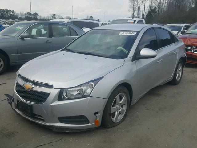 1G1PC5SB0E7410158 - 2014 CHEVROLET CRUZE LT SILVER photo 2