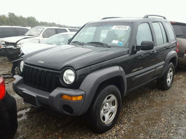 1J4GL48K42W300671 - 2002 JEEP LIBERTY SP BLACK photo 2