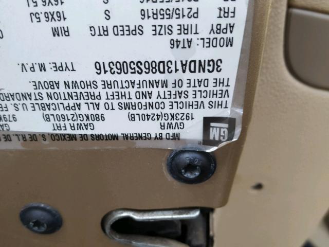 3GNDA13D86S506316 - 2006 CHEVROLET HHR LS TAN photo 10